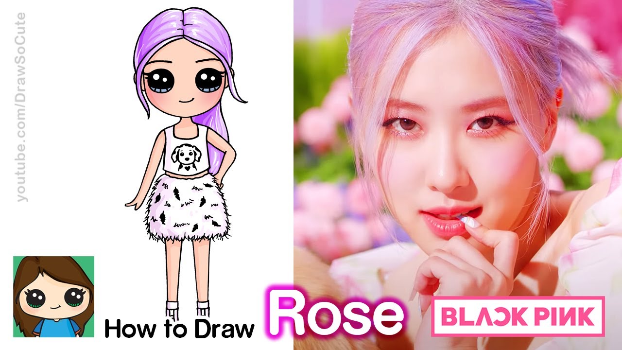 How To Draw Rose Ice Cream With Blackpink Kpop - roblox id ice cream hair