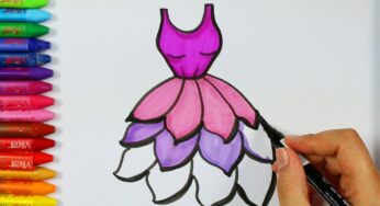 Cómo dibujar vestido púrpura?| Página para colorear | Libros para colorear | Cómo dibujar y colorear