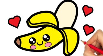 HOW TO DRAW A CUTE BANANA KAWAII – DRAWING FRUITS