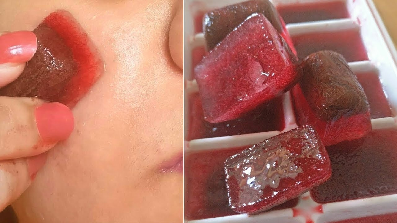 Beetroot Ice cubes to remove dark spots, pimples,rosy glow,open pores,Crystal clear Skin Whitening 