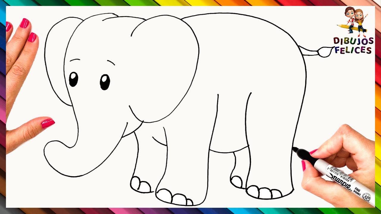 Cómo Dibujar Un Elefante Paso A Paso ? Dibujo De Elefante 2