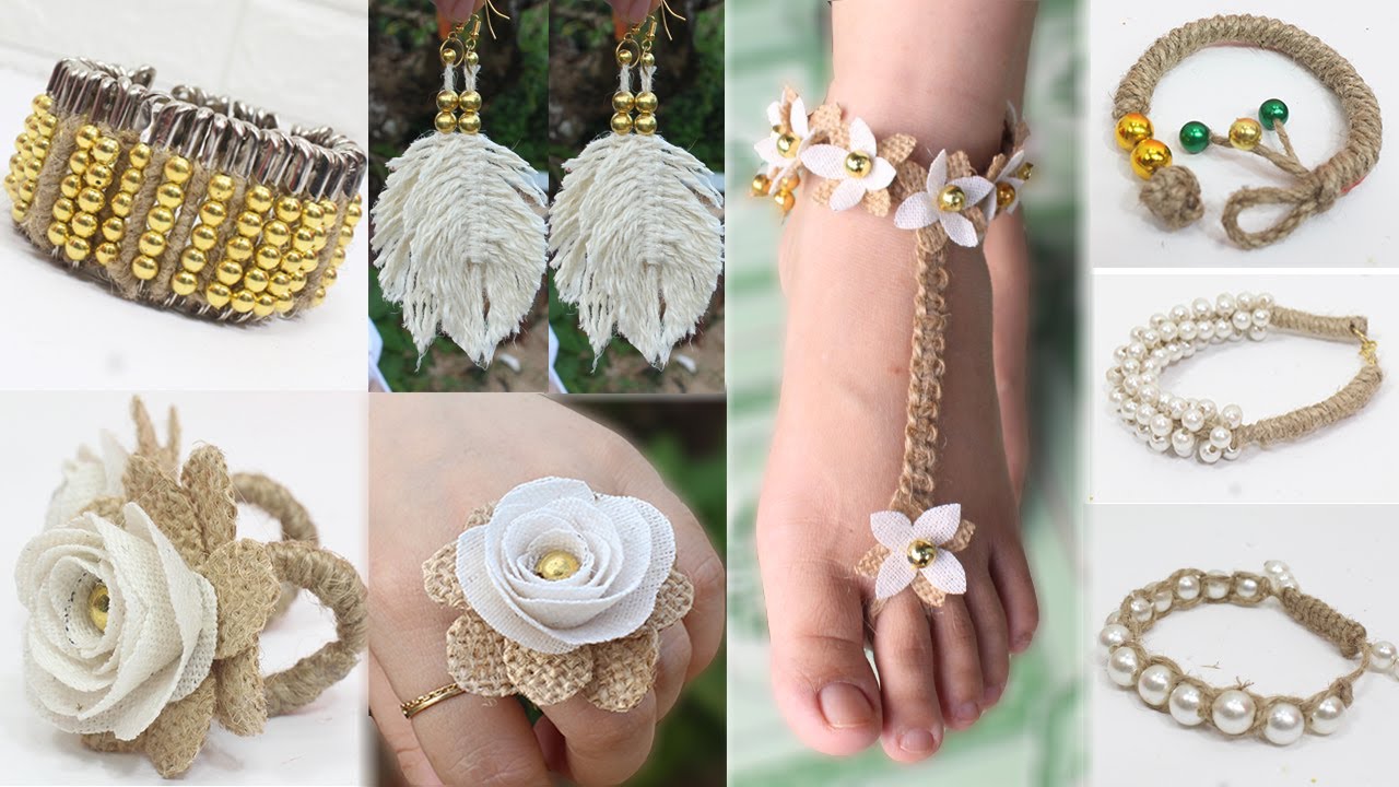 10 Jute craft jewellery | Jewelry making tutorials with jute 