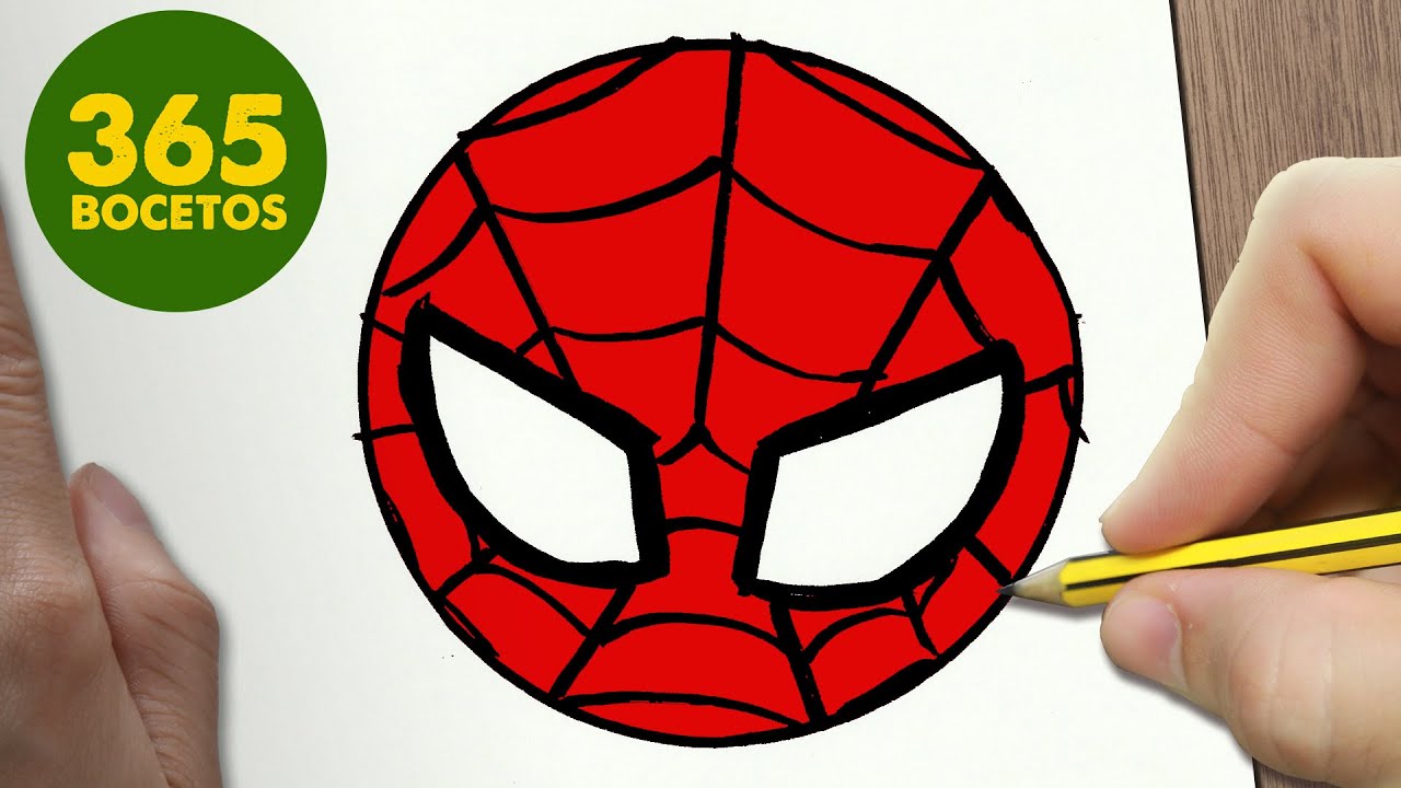 COMO DIBUJAR SPIDERMAN EMOTICONOS WHATSAPP KAWAII PASO A PASO - Dibujos kawaii fáciles 