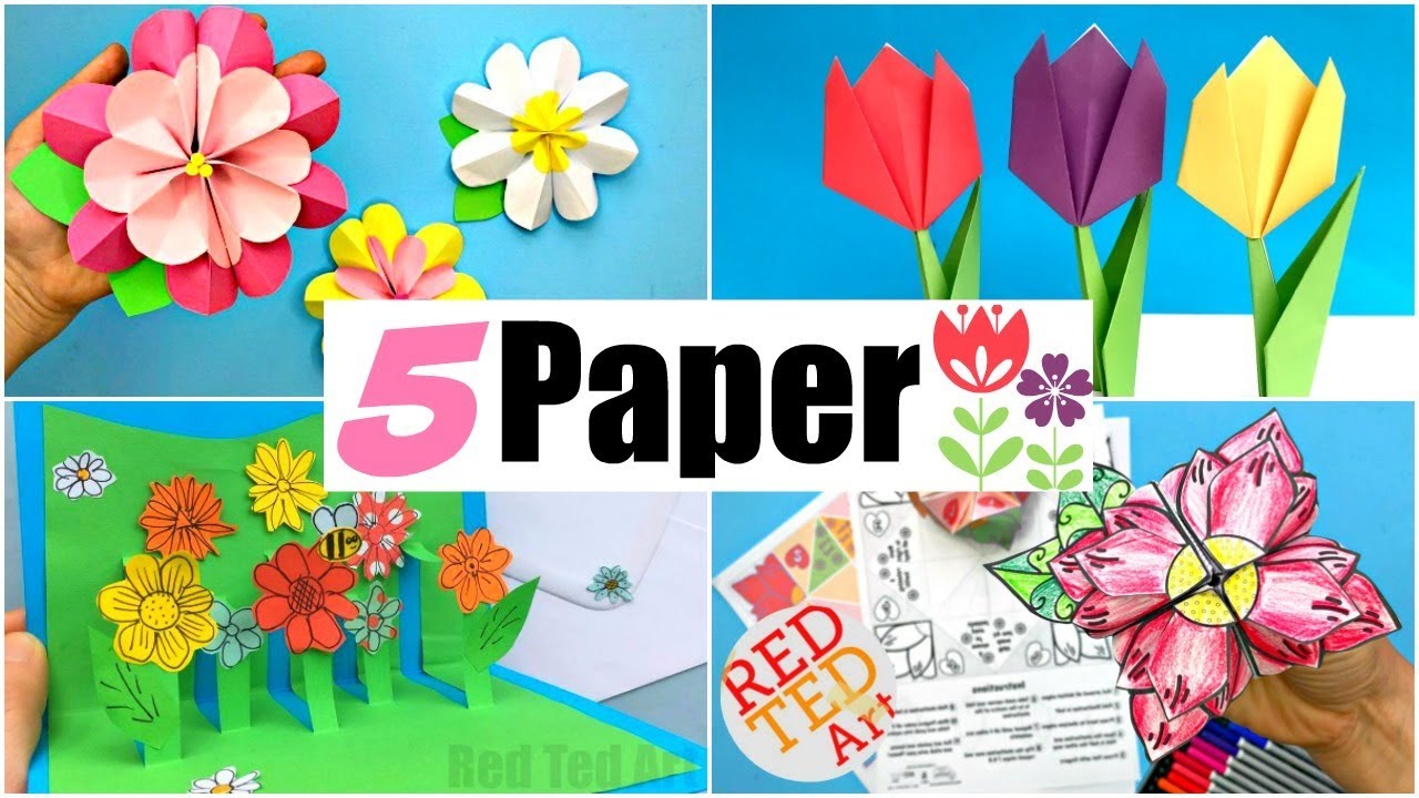 5 Paper Flower DIYs - How to make a Flower from Paper 2