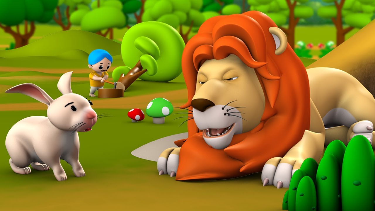 Alsi Raja Sher 3D Animated Hindi Moral Stories for Kids आलसी राजा शेर कहानी Tales Lazy Lion Stories 