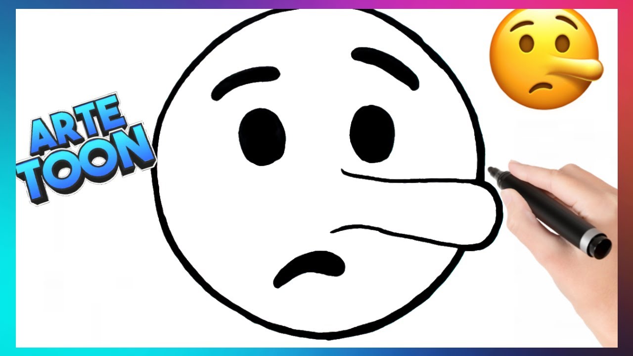 Como dibujar PASO A PASO al Emoji PINOCHOO 