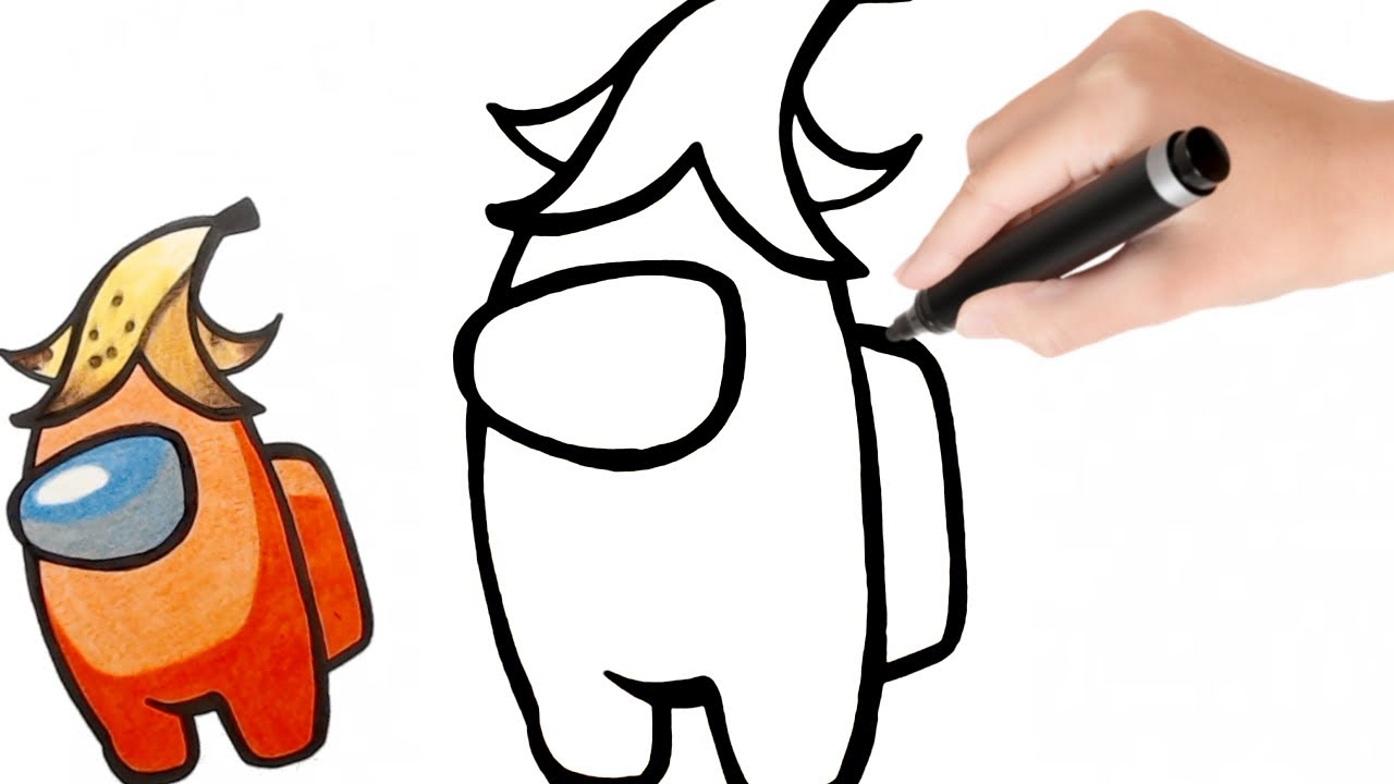 Como dibujar paso a paso a AMONG US Rubius - How to Draw Among US Characters 