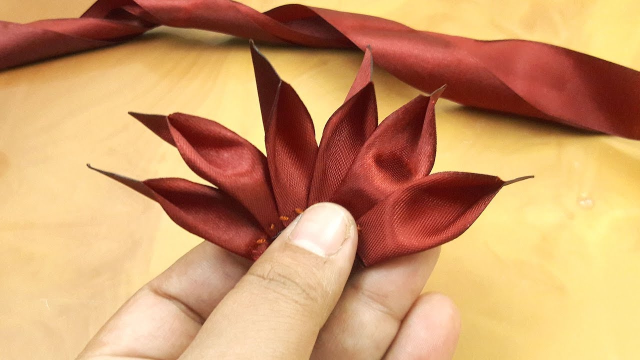 Hand Embroidery Amazing Ribbon Flower Work Flowers Design - Sewing Hacks - Easy Flower Making 