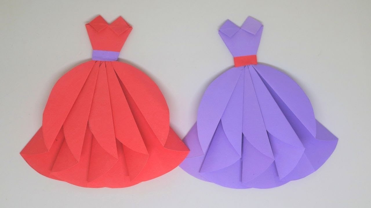 How To Make Origami Princess Dress | Origami Barbie Dress | Diy Origami Dress | 