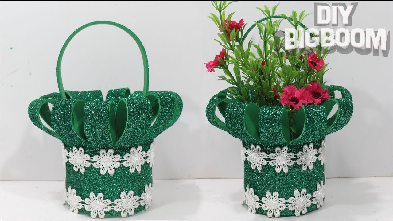 Flower basket making with foam sheet is very easy | DBB 