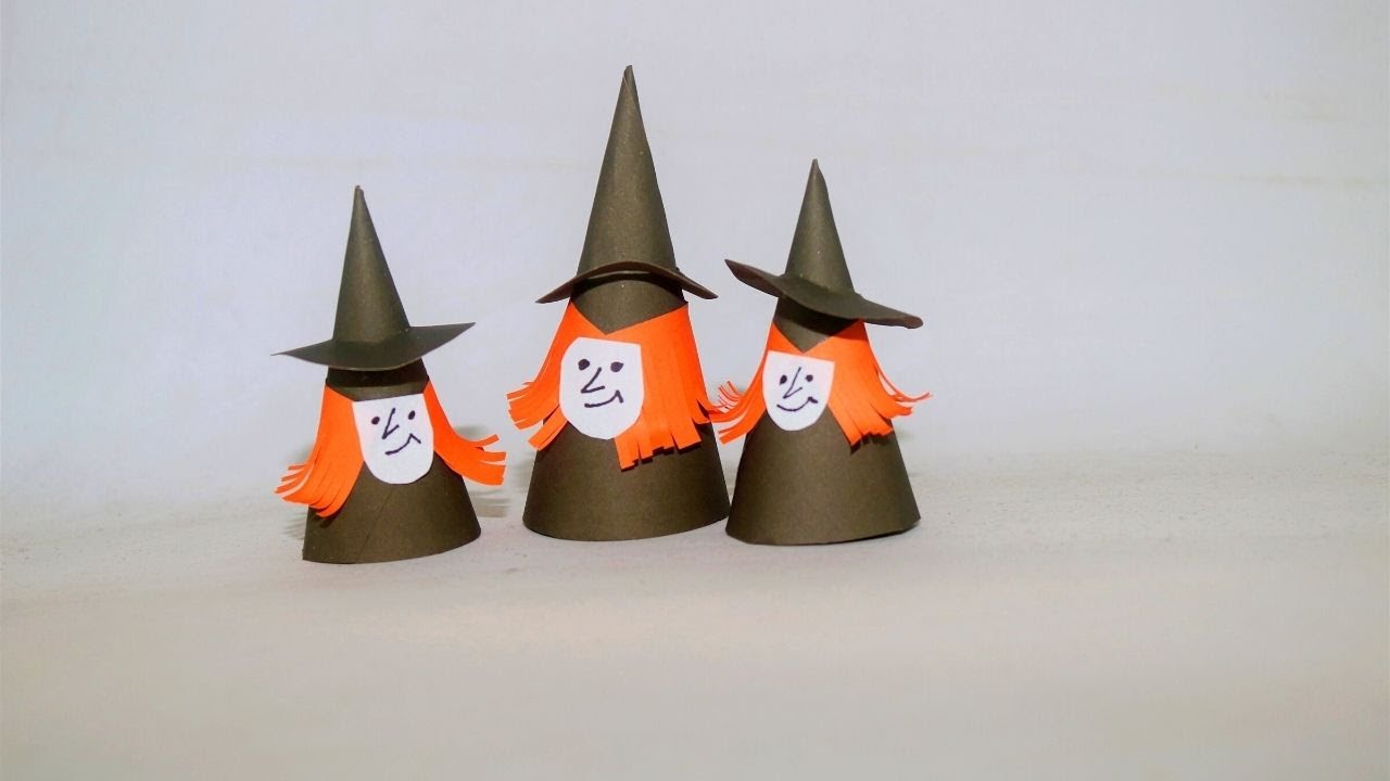 How To Make Paper Halloween Witch | Diy Paper Halloween Witch | Halloween Crafts | 