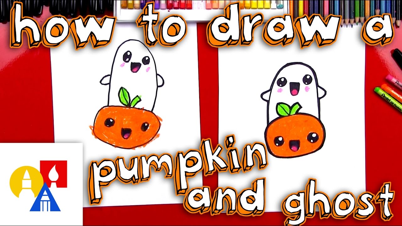 How To Draw A Cartoon Pumpkin And Ghost 