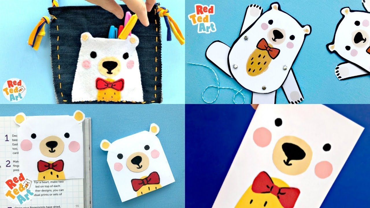 5 Ted Bear Crafts - Red Ted Art Bear Crafts - Cutest Teddy Bear DIY 