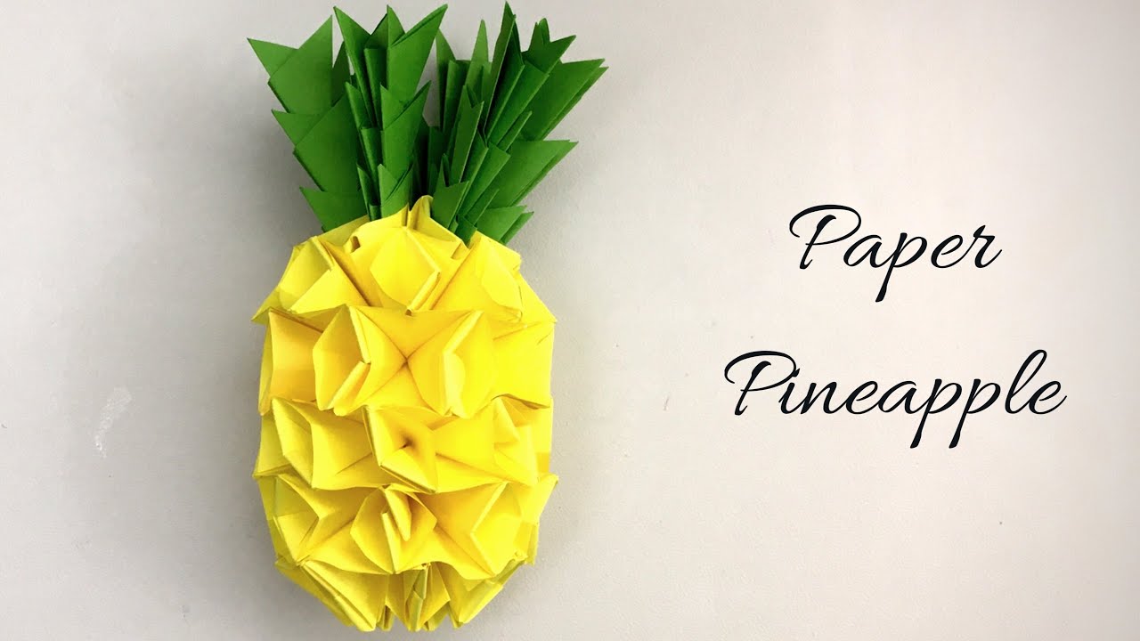 DIY PAPER PINEAPPLE ? / Paper Crafts For School / Paper Craft / Easy Origami / paper Pineapple 3D 