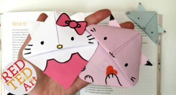 Easy Cat Bookmark (Hello Kitty, Kawaii Kitten, Kitten, Paper Crafts) #ReadAlong