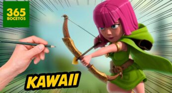 COMO DIBUJAR ARQUERA DE CLASH OF CLANS KAWAII – tutorial Clash Royale