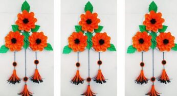 Handmade Paper Flower Wall Hanging Very Easy /DIY Paper Craft Easy Wall Decoration Ideas /Room Decor