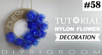 Nylon stocking flowers tutorial #58, How to make nylon stocking flower step by step