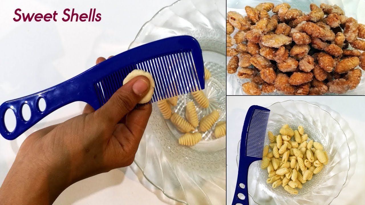 Sweet Shells || Gavvalu recipe || Using a comb 