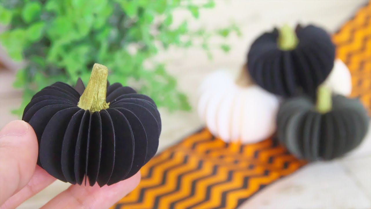 【ハロウィン】紙で作るモノトーンのカボチャの作り方 - How to Make Paper Pumpkin | Halloween Decor 