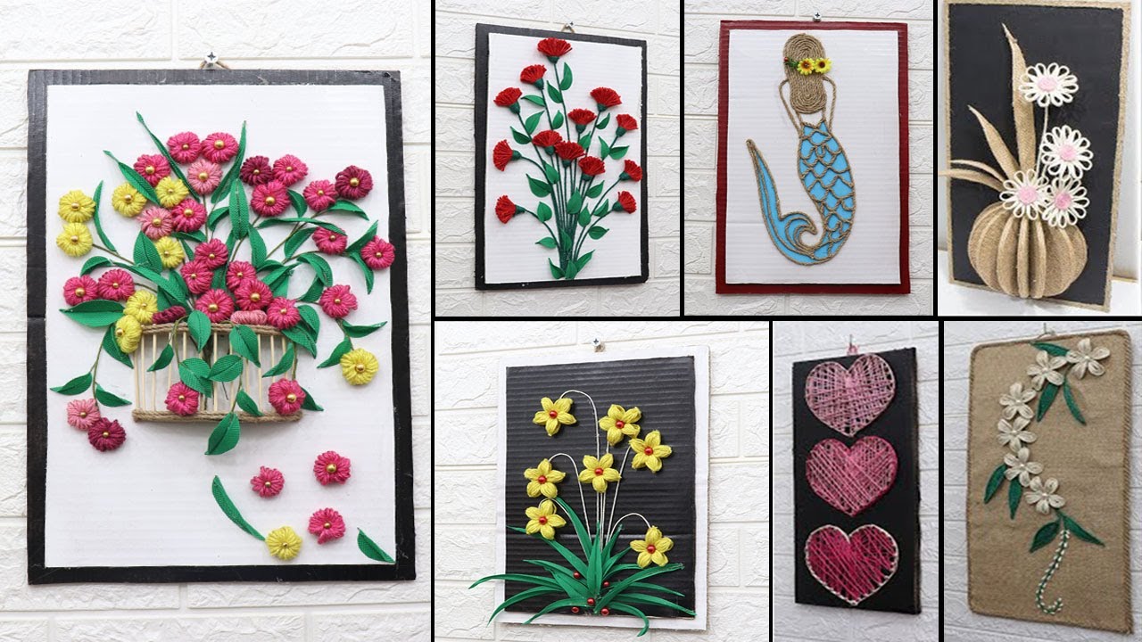 10 Jute craft painting | Home decorating ideas handmade | Wall decor 