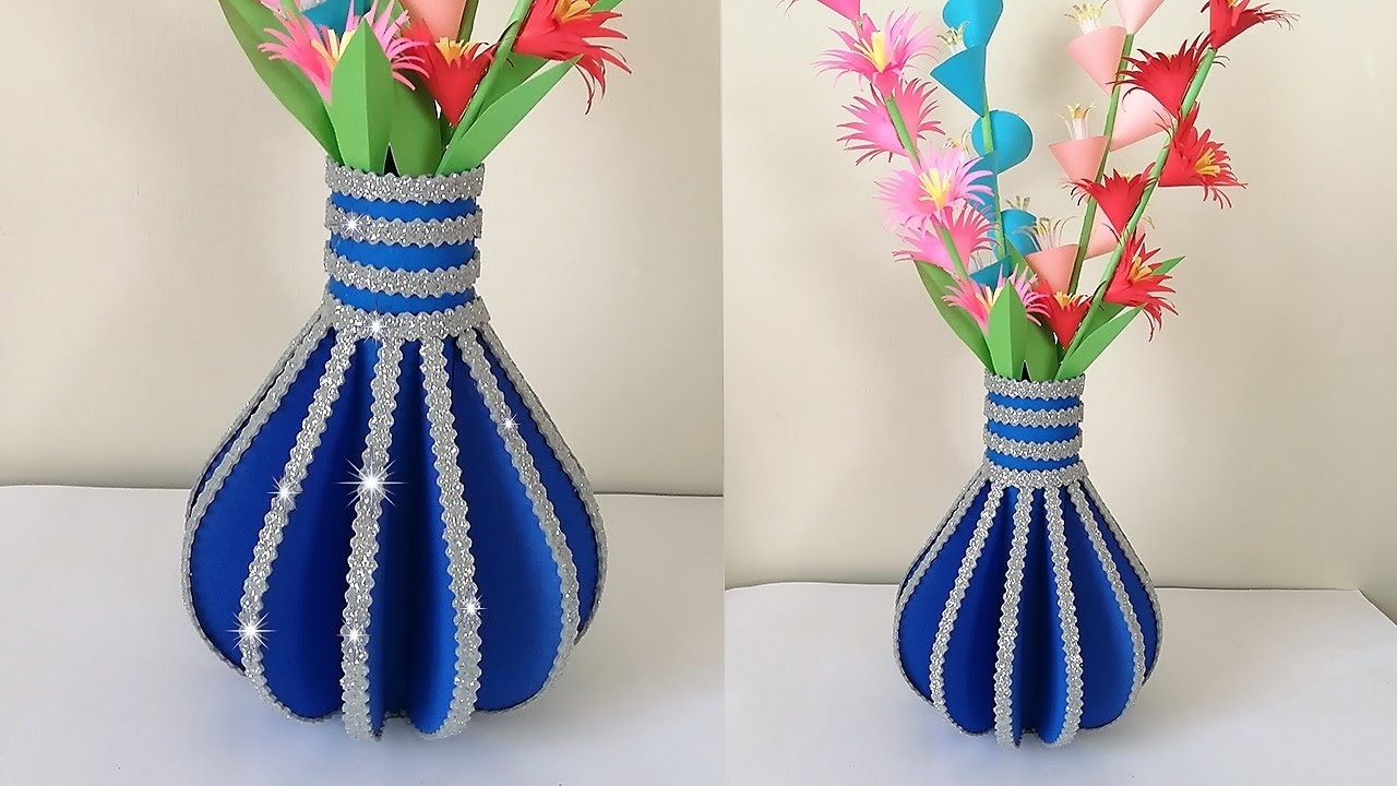 Karton ve Eva ile Harika bir Vazo / DIY Flower Vase 