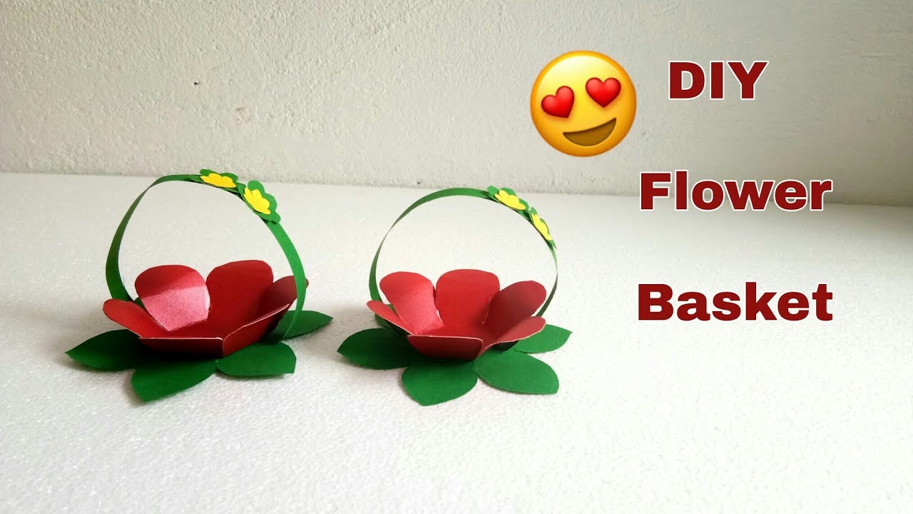 How to Make Paper Flower Basket / Easy DIY Craft With Paper 