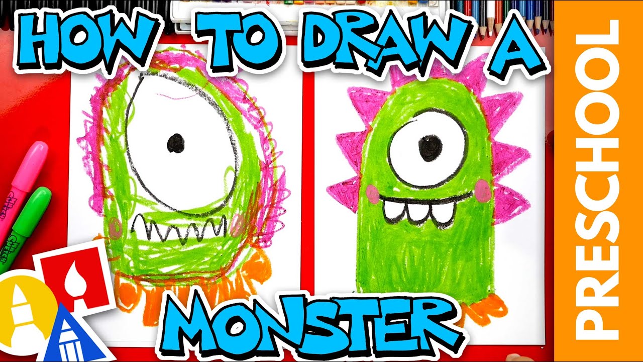 How To Draw A Funny Monster - Preschool 