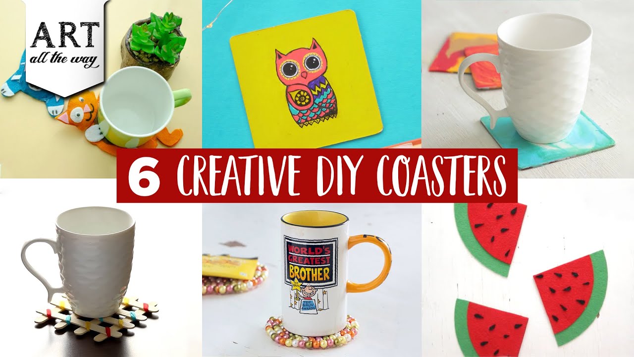 6 Creative DIY Coasters | DIY Handmade Coasters | Home Decor Ideas 