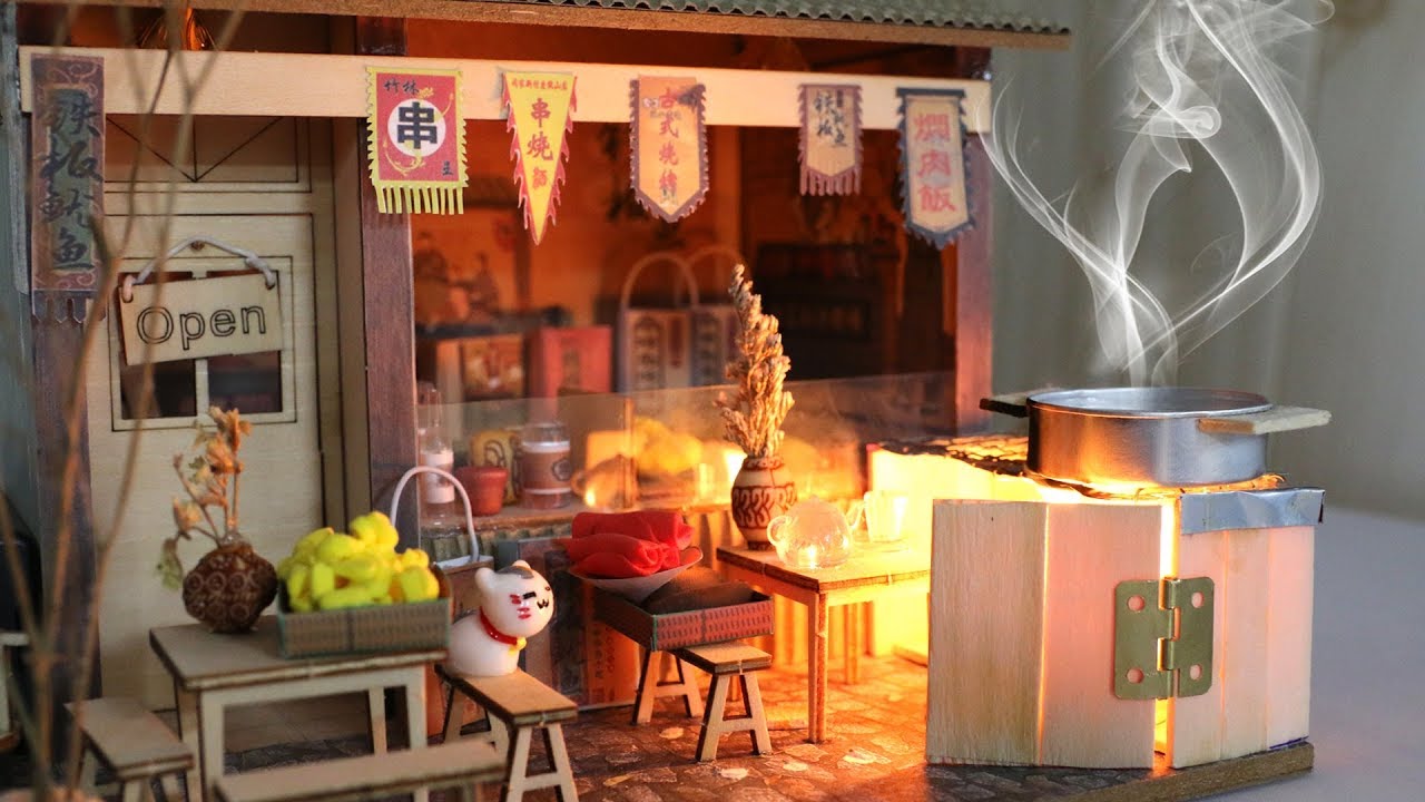 DIY a Miniature Restaurant with Real Stove that works 