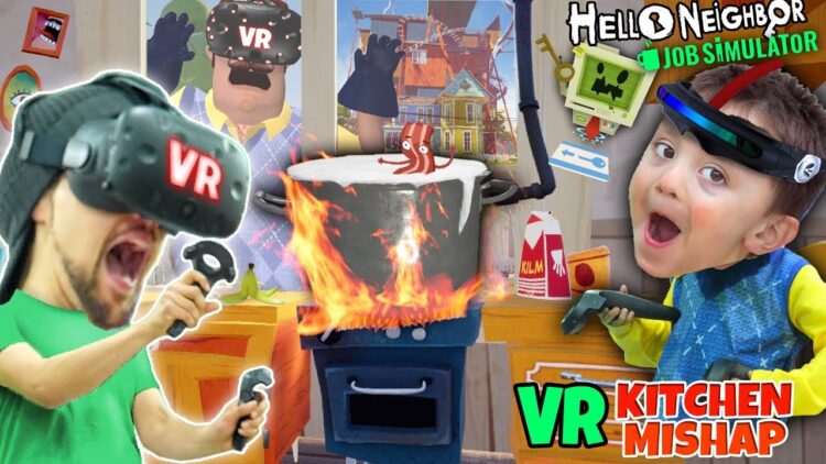 Hello Neighbor Kitchen Cooking Vr Game Fgteev Makes Food In Virtual Reality - how to cook foods and more robloxia neighborhood youtube