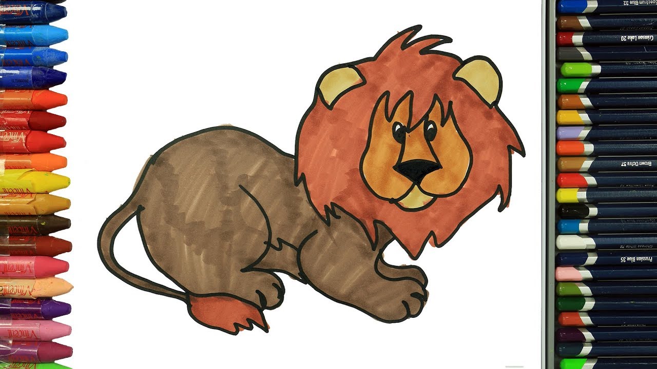 Cómo Dibujar y Colorear León | Dibujos Para Niños 