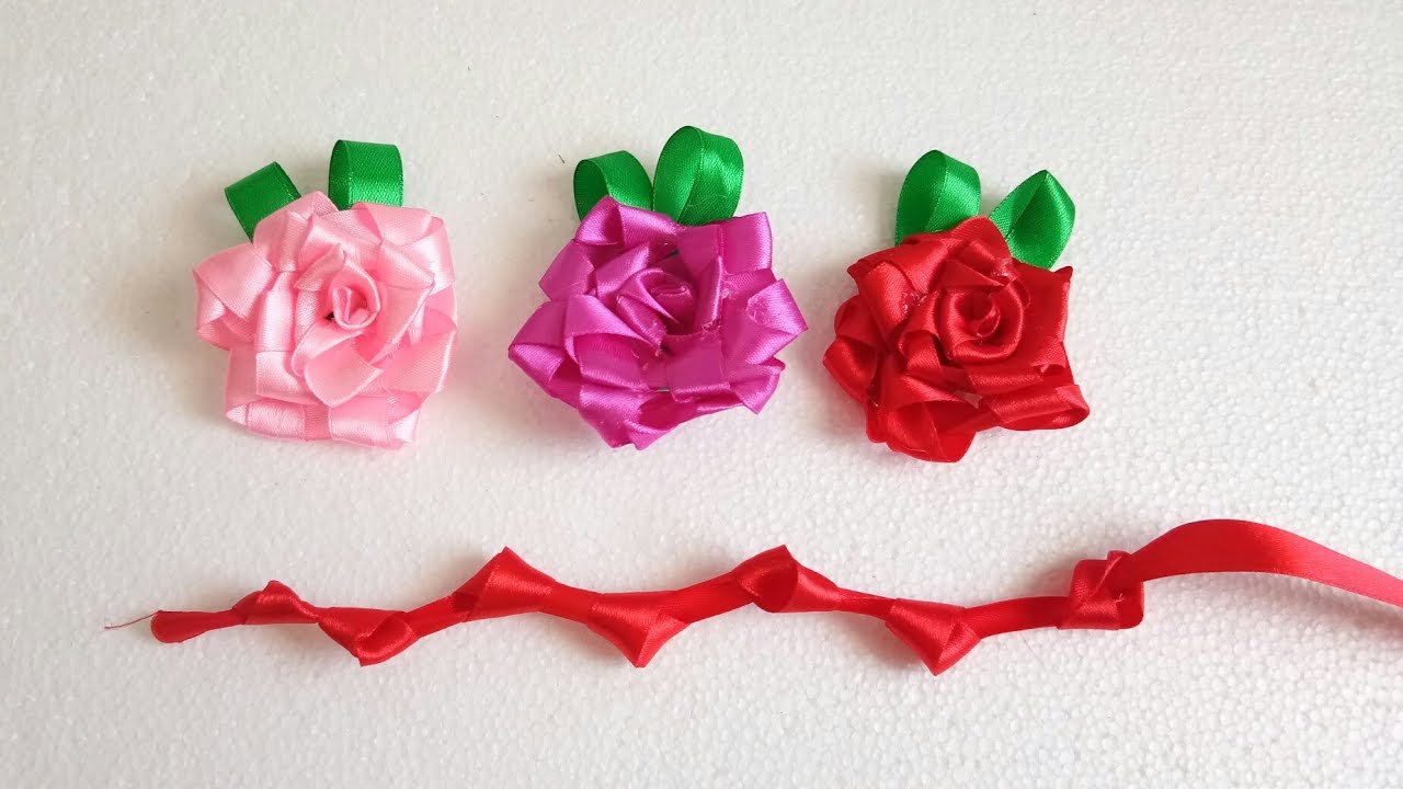 Very Easy Technique to Make Satin Ribbon Flowers | Ribbon Flower Making | Aloha Crafts 
