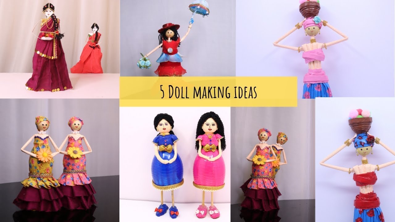 5 Easy Doll Making compilation || DIY Doll Making Ideas/Amazing Doll Making at Home by Aloha Crafts 