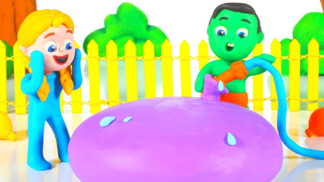 Kids Playing With A Giant Water Balloon ❤ Cartoons For Kids 