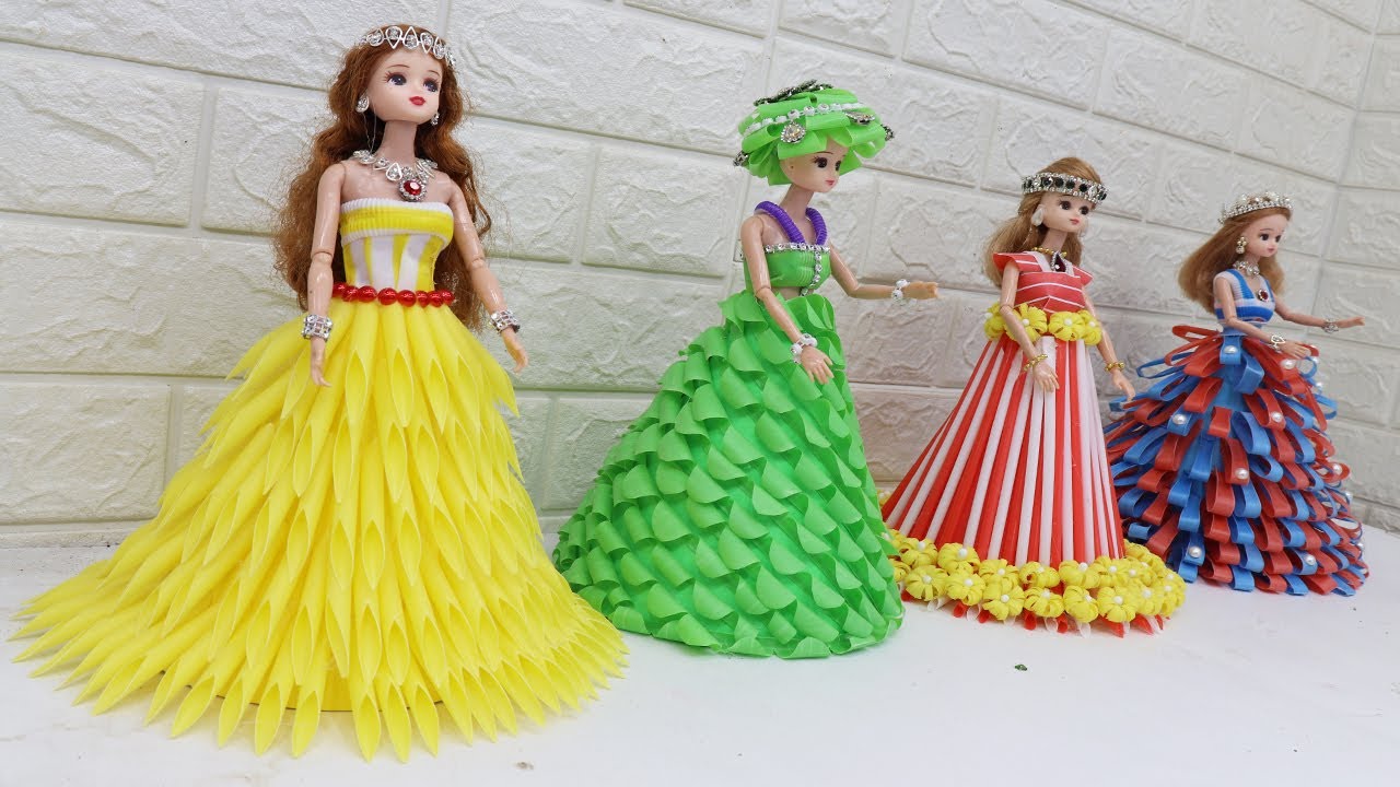 4 Beautifull straws doll ideas, Doll decoration ideas using Straws 