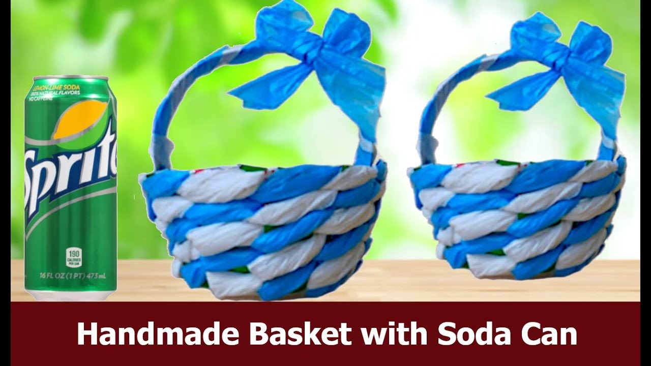 DIY Handmade Basket Making with EMPTY Soda Can ( SUPER EASY CRAFT )/ Best Out Of Waste Crafts 