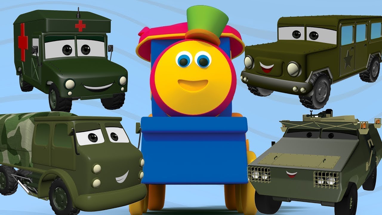 Bob el tren | Vehículos del ejército | Videos de niños | Bob Train Army Visit | Learn Army Vehicles 
