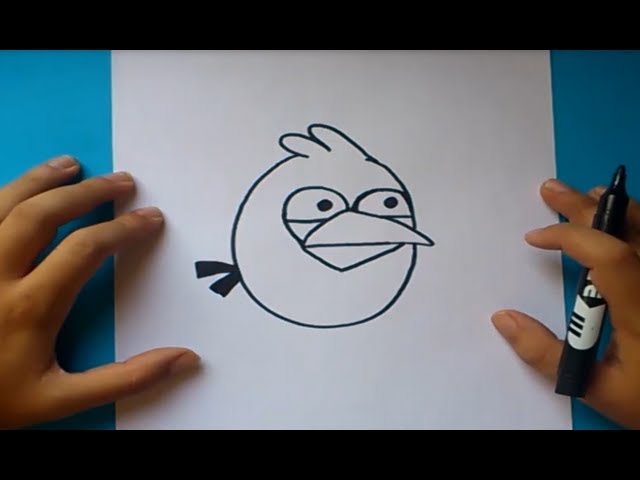 Como dibujar el pajaro azul paso a paso - Angry birds | How to draw the blue bird - Angry birds 