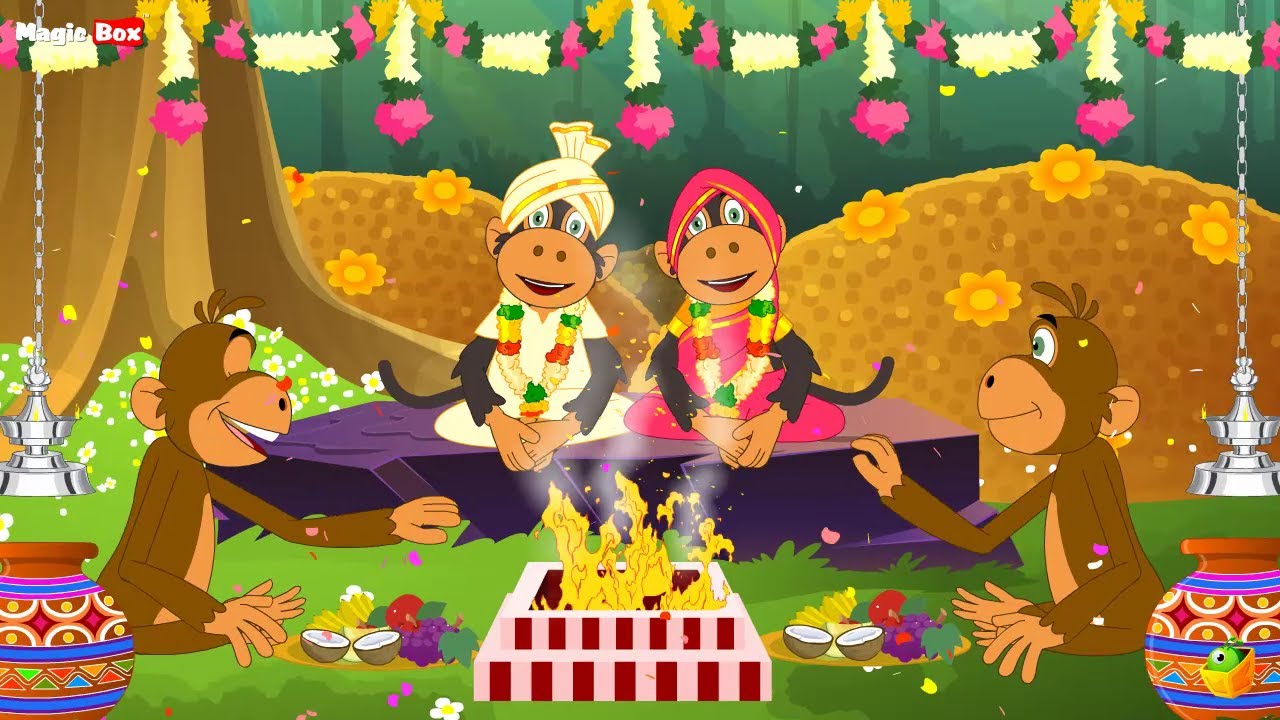Kurangu Kalyanam(Monkey)- Chellame Chellam - Cartoon/Animated Tamil Rhymes For Kids 
