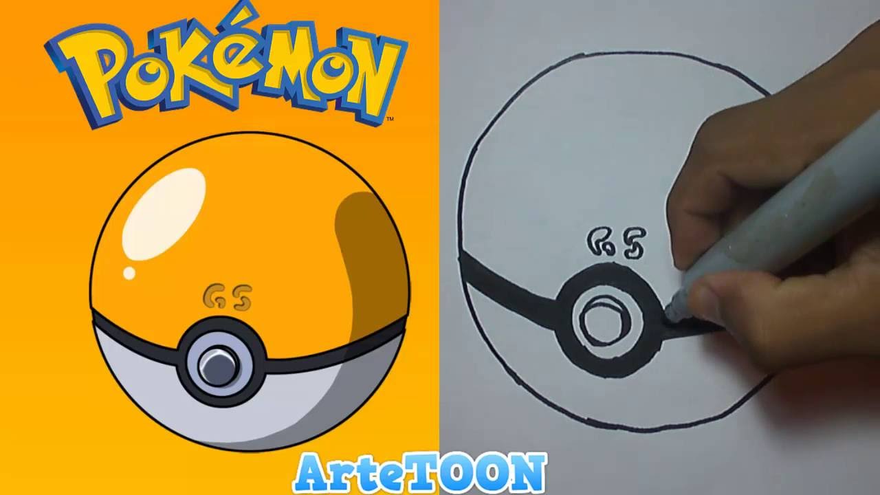 Como Dibujar una Pokeball - How to draw a pokeball 