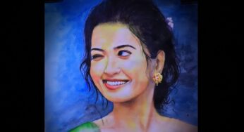 Watercolor Portrait Drawing and Painting of beautiful girl | Rashmika mandana face drawing painting