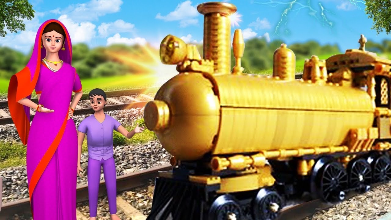 தங்க ரயில் - Golden Train Story | Funny Tamil Fairy Tales Maa Maa TV 3D Moral Stories Village Videos 