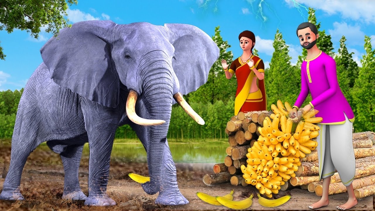 మాయా ఏనుగు తెలుగు ELEPHANT Story Telugu Village Comedy Videos 3D Moral Short Stories | Maa Maa TV 