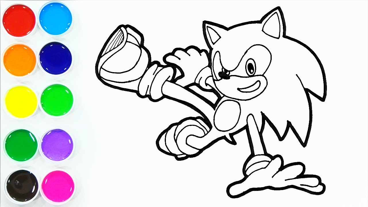 Como Dibujar y Colorear a SONIC Paso a Paso - Dibujos Para Niños - Learn Colors | FunKeep Art 