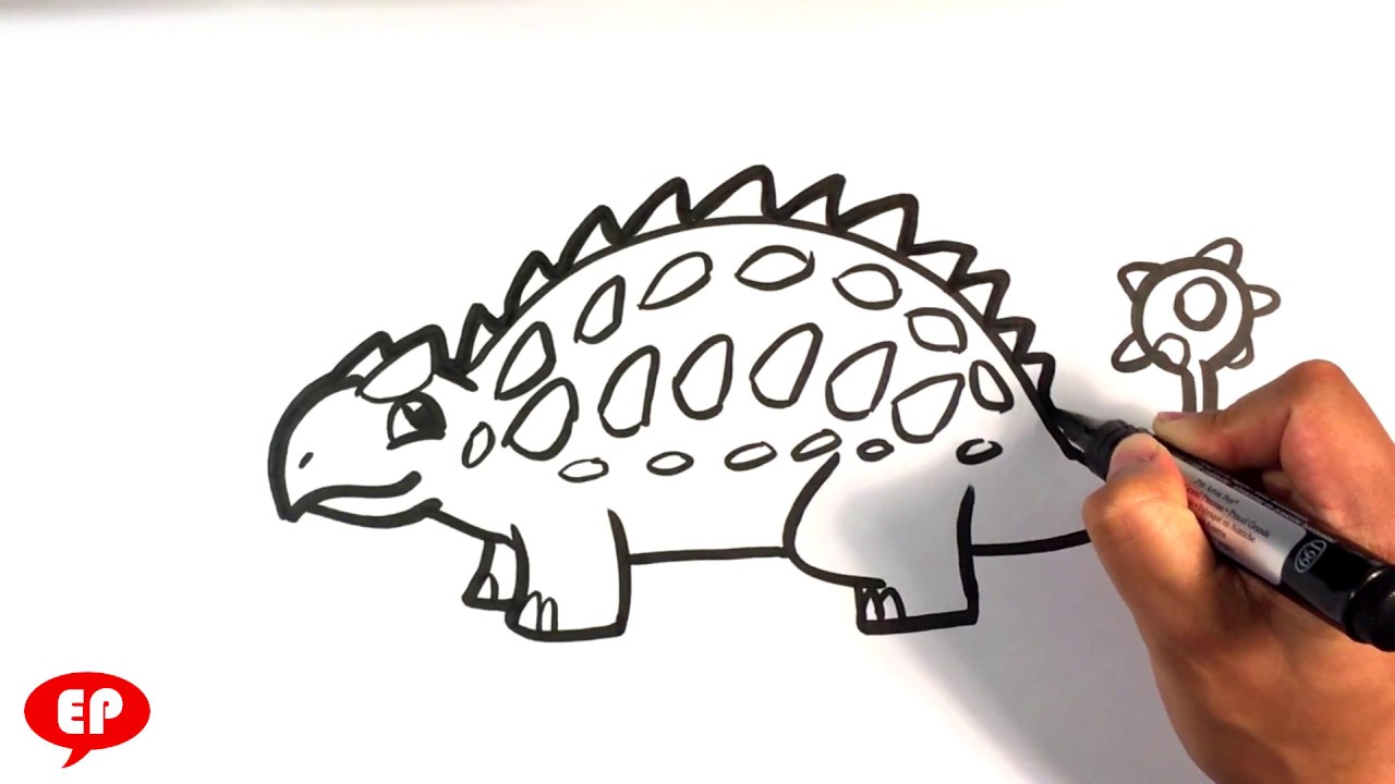 How to Draw a Dinosaur - Ankylosaurus 