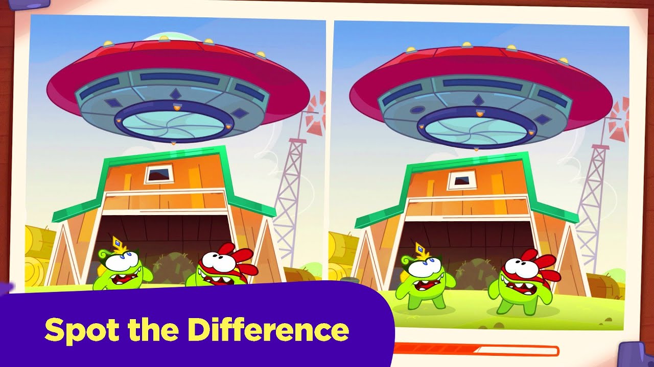 Spot the Difference - Om Nom Stories: Super-Noms - UFO (Cut the Rope) 