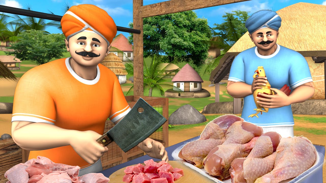 Greedy Chicken Seller Telugu Story | అత్యాశ చికెన్ వ్యాపారి తెలుగు కథ | Funny Village Comedy Stories 