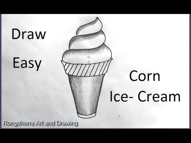 Ice Cream Cone Drawing With Pencil Easy Way For Beginners