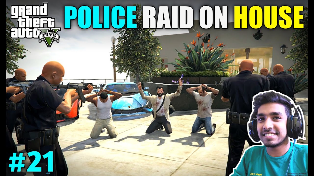 POLICE RAID ON MICHAEL'S NEW HOUSE | GTA V GAMEPLAY #21 